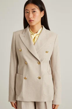 Blazer con bottoni metallici - Sabbia