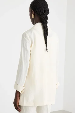 Blazer con cintura - Bianco