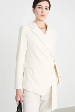 Blazer con cintura - Bianco