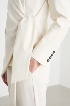 Blazer con cintura - Bianco