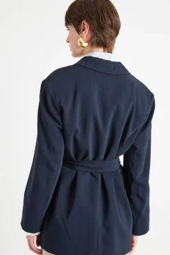 Blazer con cintura - Blu Notte