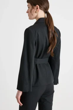 Blazer con cintura - Nero