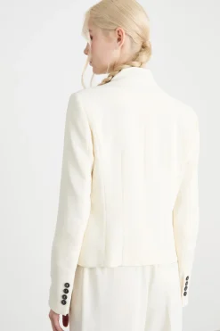 Blazer con collo montante - Bianco