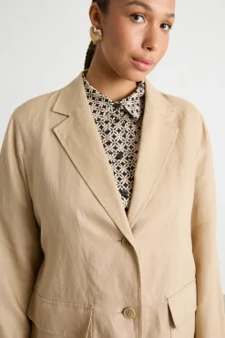 Blazer con coulisse sul retro - Beige