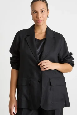 Blazer con coulisse sul retro - Nero