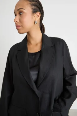 Blazer con coulisse sul retro - Nero