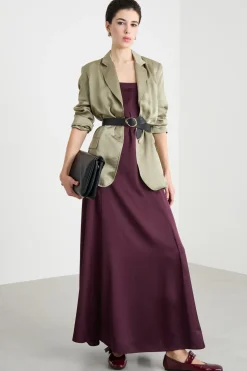 Blazer con effetto crinkle - Verde