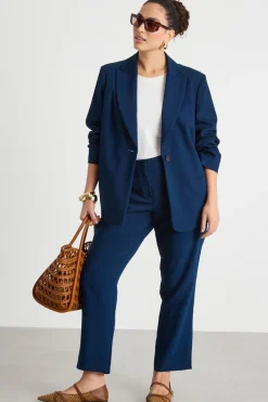 Blazer con rever a lancia - Blu