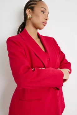 Blazer con rever a lancia - Rosso