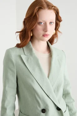 Blazer con rever a lancia - Verde