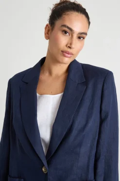 Blazer con tasche applicate - Blu