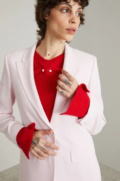 Blazer dalla linea allungata - Rosa Polvere
