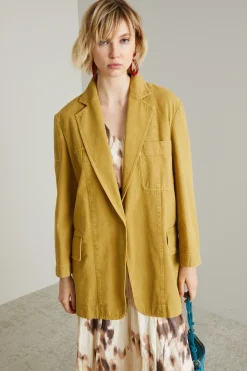 Blazer destrutturato con tasche - Senape