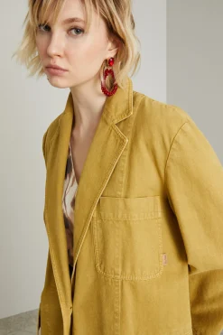 Blazer destrutturato con tasche - Senape