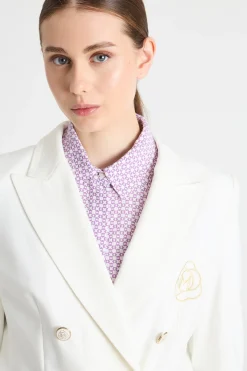 Blazer doppiopetto aderente - Bianco
