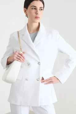 Blazer doppiopetto ampio - Bianco