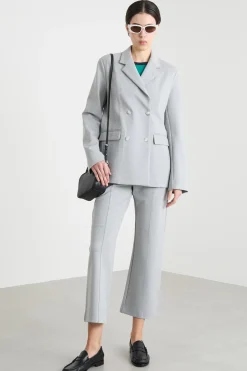 Blazer doppiopetto ampio - Grigio