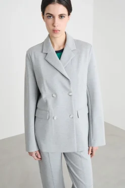 Blazer doppiopetto ampio - Grigio