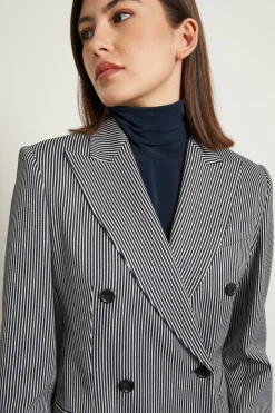 Blazer doppiopetto - Blu Bianco