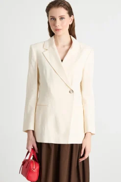 Blazer doppiopetto con bottone singolo - Avorio