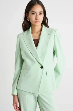 Blazer doppiopetto con chiusura diagonale - Verde