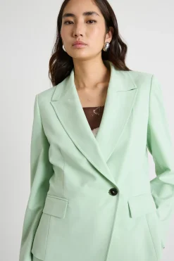 Blazer doppiopetto con chiusura diagonale - Verde