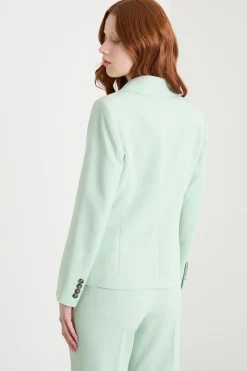 Blazer doppiopetto con maxi rever a lancia - Verde