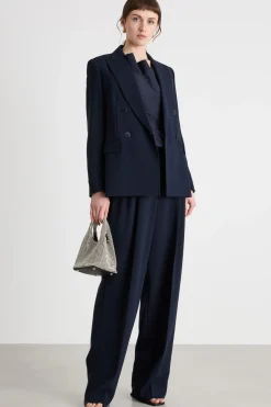 Blazer doppiopetto con maxi rever - Blu