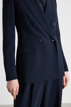 Blazer doppiopetto con maxi rever - Blu