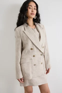 Blazer doppiopetto con rever a lancia - Grigio