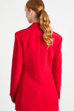 Blazer doppiopetto con rever a lancia - Rosso