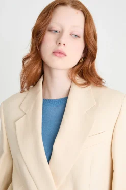 Blazer doppiopetto con taschino - Avorio