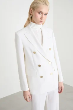 Blazer doppiopetto dritto - Bianco