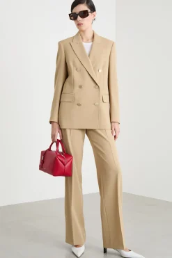 Blazer doppiopetto dritto - Cammello