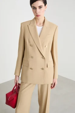 Blazer doppiopetto dritto - Cammello