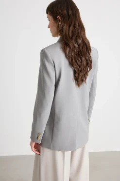 Blazer doppiopetto dritto - Grigio