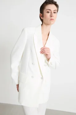 Blazer doppiopetto in cady - Bianco