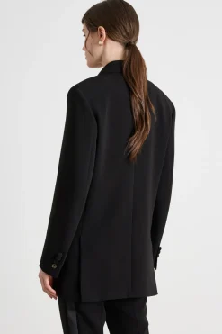 Blazer doppiopetto in cady - Nero
