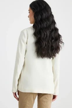 Blazer doppiopetto in crepe fluido - Bianco