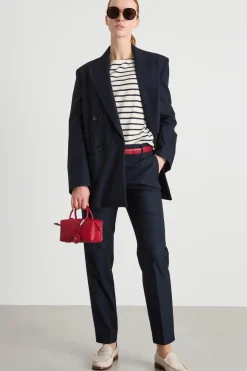 Blazer doppiopetto in flanella - Blu