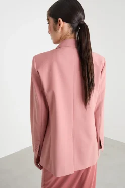 Blazer doppiopetto in gabardina - Rosa
