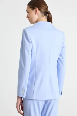 Blazer doppiopetto in jersey - Azzurro