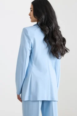 Blazer doppiopetto in jersey - Azzurro