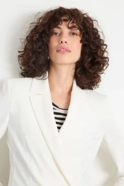 Blazer doppiopetto in jersey - Bianco