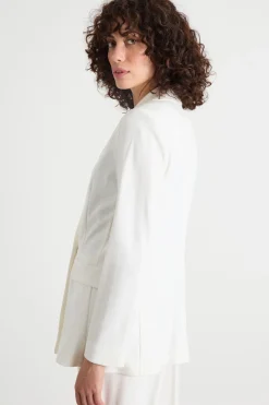 Blazer doppiopetto in jersey - Bianco