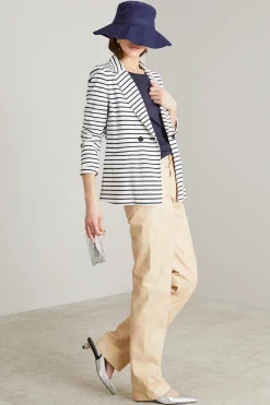 Blazer doppiopetto in jersey - Bianco Blu