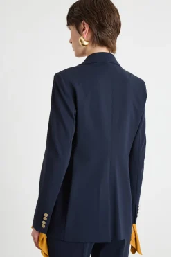 Blazer doppiopetto in jersey - Blu