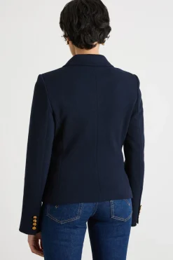 Blazer doppiopetto in jersey - Blu