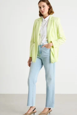 Blazer doppiopetto in jersey - Giallo
