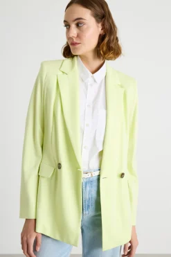 Blazer doppiopetto in jersey - Giallo
